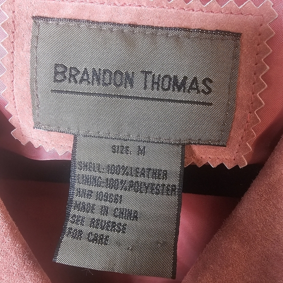 Brandon Thomas Womens M medium 100% Leather Blouse Button Shirt Pink‎ Western - Picture 8 of 16